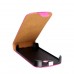 Samsung Galaxy Trend Lite S7390 - Genuine Leather Up Down Flip Protective Phone Cover Case - Pink